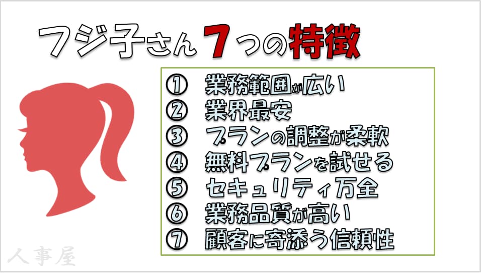 オンラインアシスタントフジ子さんの7つの特徴